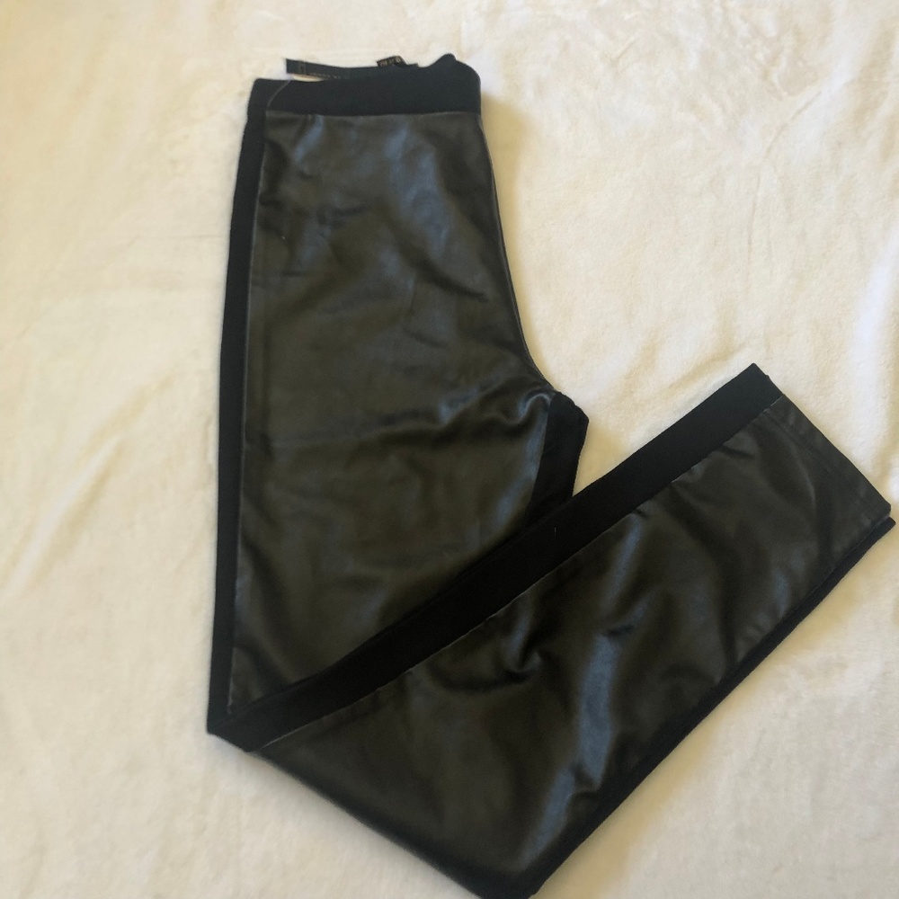 i JEANS BY BUFFALO FAUX LEATHER FRONT LEGGINGS